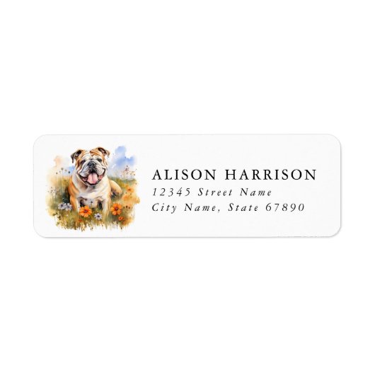 Engelse Bulldog Retouradreslabels Etiket (Voorkant)