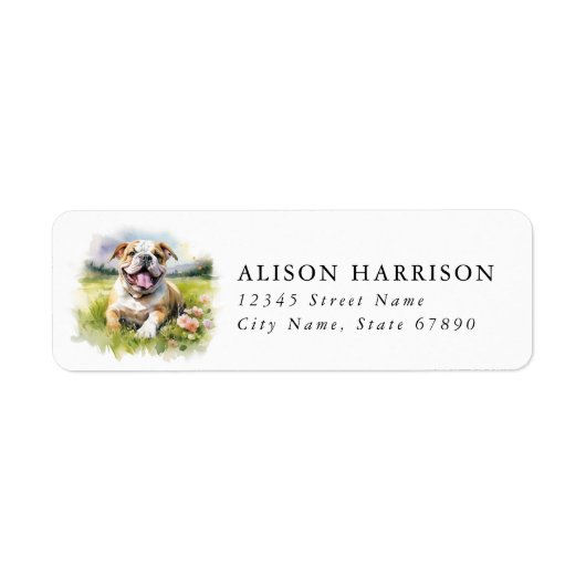 Engelse Bulldog Retouradreslabels Etiket (Voorkant)