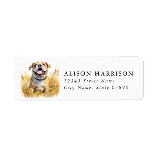 Engelse Bulldog Retouradreslabels Etiket (Voorkant)