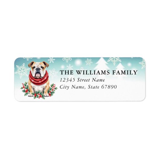 Engelse Bulldog Retouradreslabels Etiket (Voorkant)