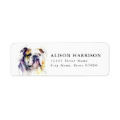 Engelse Bulldog Return-adreslabels Etiket (Voorkant)