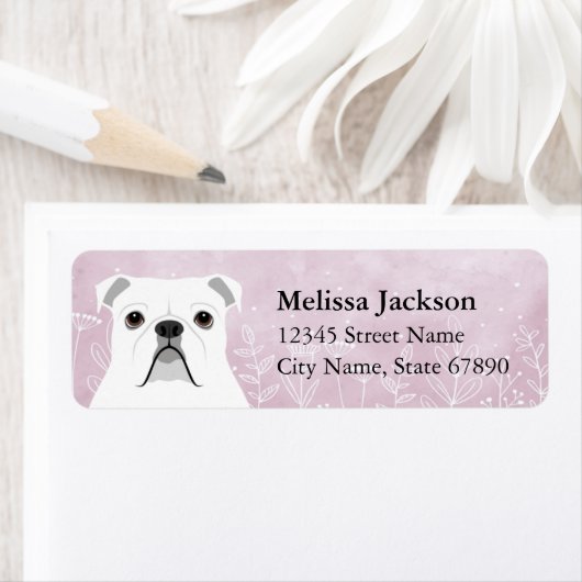Engelse Bulldog Return-adreslabels Etiket (Insitu)
