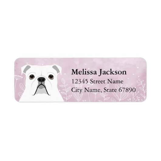 Engelse Bulldog Return-adreslabels Etiket (Voorkant)