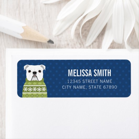 Engelse Bulldog Return-adreslabels Etiket (Insitu)