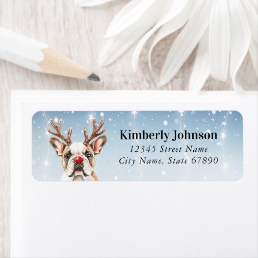 Engelse Bulldog Return-adreslabels Etiket (Insitu)