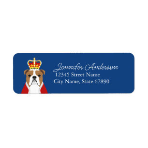 Engelse Bulldog Return-adreslabels Etiket