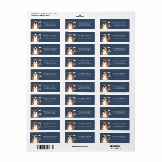 Engelse Bulldog Return-adreslabels Etiket (Full Sheet)