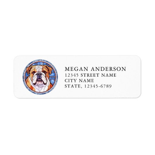 Engelse Bulldog Return-adreslabels Etiket (Voorkant)