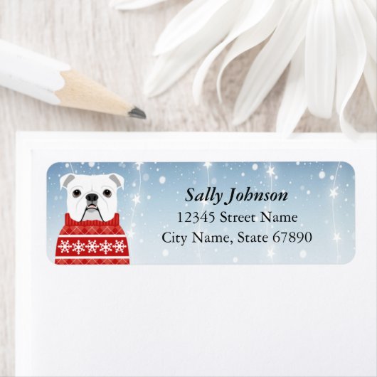 Engelse Bulldog Return-adreslabels Etiket (Insitu)