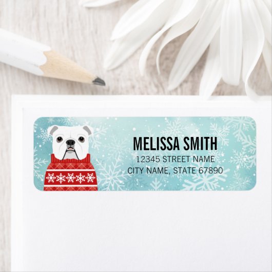 Engelse Bulldog Return-adreslabels Etiket (Insitu)