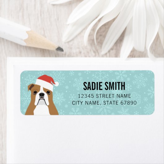 Engelse Bulldog Return-adreslabels Etiket (Insitu)