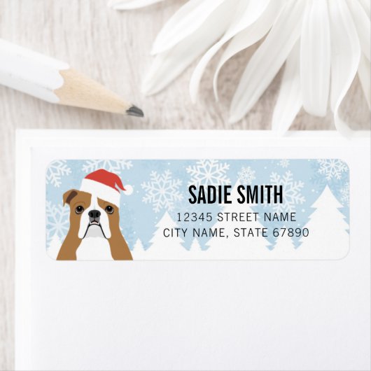 Engelse Bulldog Return-adreslabels Etiket (Insitu)