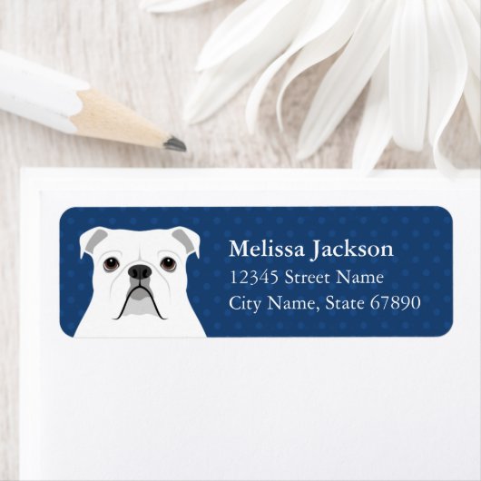 Engelse Bulldog Return-adreslabels Etiket (Insitu)