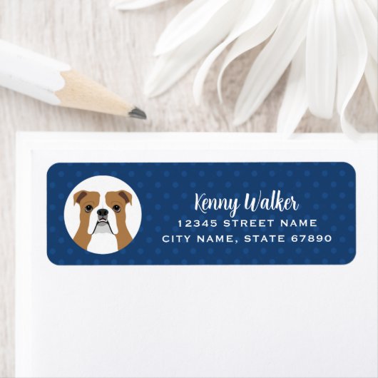 Engelse Bulldog Return-adreslabels Etiket (Insitu)