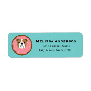 Engelse Bulldog Return-adreslabels Etiket