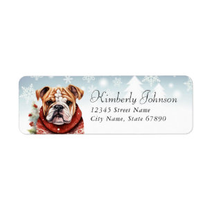 Engelse Bulldog Return-adreslabels Etiket