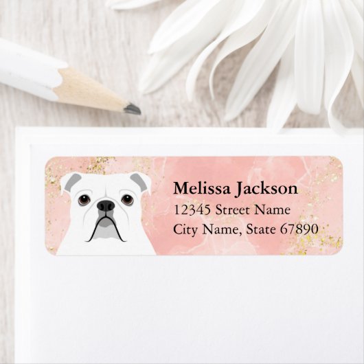 Engelse Bulldog Return-adreslabels Etiket (Insitu)