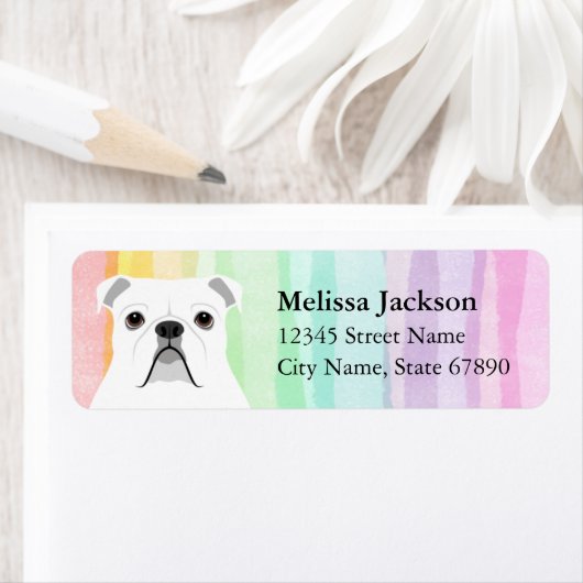 Engelse Bulldog Return-adreslabels Etiket (Insitu)