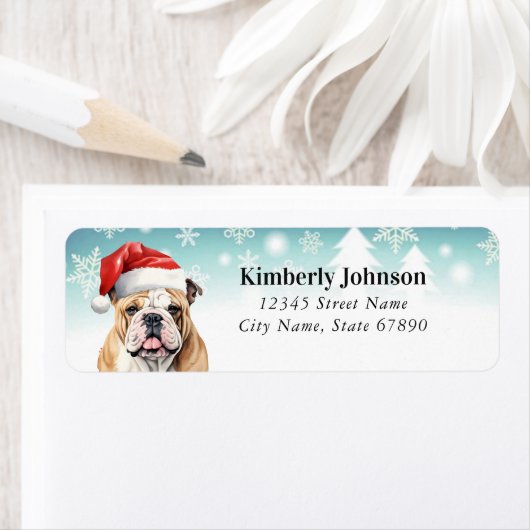 Engelse Bulldog Return-adreslabels Etiket (Insitu)