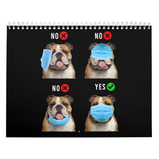 Engelse Bulldog Right Draag Face Mask Tanktop Kalender (Hoes)