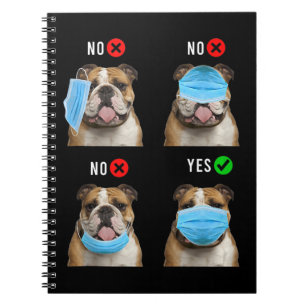 Engelse Bulldog Right Draag Face Mask Tanktop Notitieboek