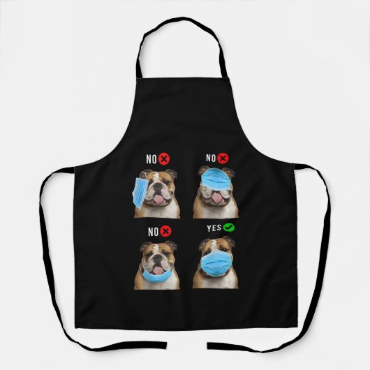 Engelse Bulldog Right Draag Face Mask Tanktop Schort (Voorkant)