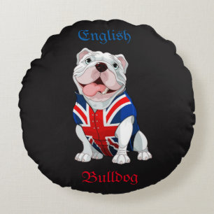Engelse Bulldog Rond Kussen