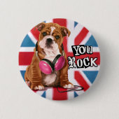 Engelse Bulldog Ronde Button 5,7 Cm (Voorkant)