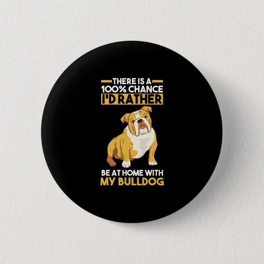 Engelse Bulldog Ronde Button 5,7 Cm (Voorkant)