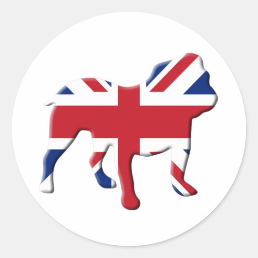 Engelse Bulldog Ronde Sticker (Voorkant)