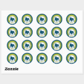 Engelse Bulldog Ronde Sticker (Vel)