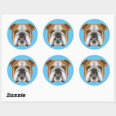 Engelse Bulldog Ronde Sticker (Vel)