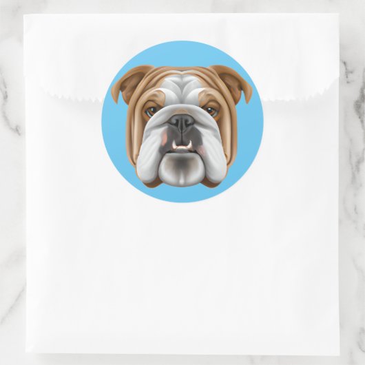 Engelse Bulldog Ronde Sticker (Tas)