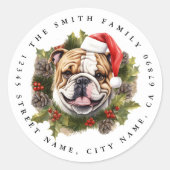 Engelse Bulldog ronde Stickers (Voorkant)