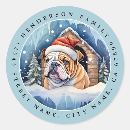 Engelse Bulldog ronde Stickers (Voorkant)