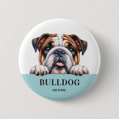 Engelse Bulldog Round Button Pin (Voorkant)