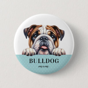 Engelse Bulldog Round Button Pin