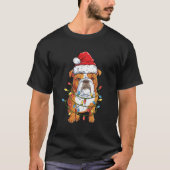Engelse Bulldog Santa Tree Lights Kerstcadeaus Jon T-shirt (Voorkant)