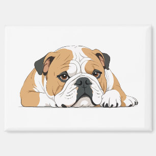 Engelse Bulldog Schattig Leuk Dier Slaapkalm Magneet