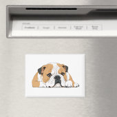 Engelse Bulldog Schattig Leuk Dier Slaapkalm Magneet (Insitu (Vaatwasser))