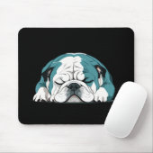 Engelse Bulldog Schattig Leuk Dier Slaapkalm Muismat (Met muis)