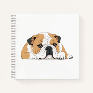 Engelse Bulldog Schattig Leuk Dier Slaapkalm Notitieboek