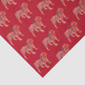 Engelse Bulldog Schattige kerstsilhouet rood Tissuepapier (Detail)