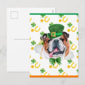 Engelse Bulldog Shamrock St. Patricks Dag Feestdagenkaart (Voorkant / Achterkant)