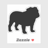 Engelse Bulldog Silhouet Cool Dog Vinyl Sticker (Vel)
