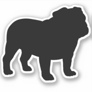 Engelse Bulldog Silhouet Cool Dog Vinyl Sticker