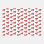 Engelse Bulldog Silhouet Red Merry Woofmas Inpakpapier Vel (Voorkant 3)