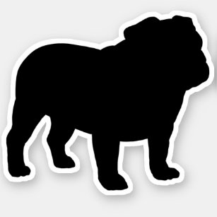 Engelse Bulldog Silhouette Cool Dog Vinyl Sticker