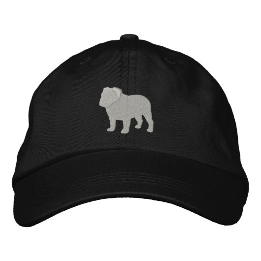Engelse Bulldog Silhouette | Cool Hondenras Geborduurde Pet (Voorkant)