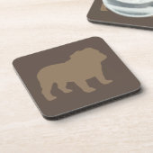 Engelse Bulldog Silhouette Mocha Brown Bier Onderzetter (Linkerzijde)